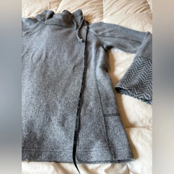 Prana Lucia Gray Cowl Neck Sweater with Button Accents - Picture 4 of 7